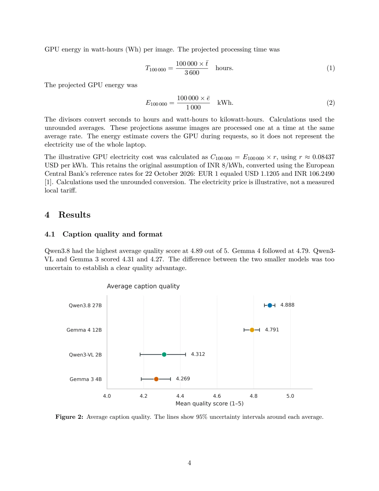 Page 4 of 11 of Image Captioning on a Laptop: Comparing the Quality and Efficiency of Local AI Models