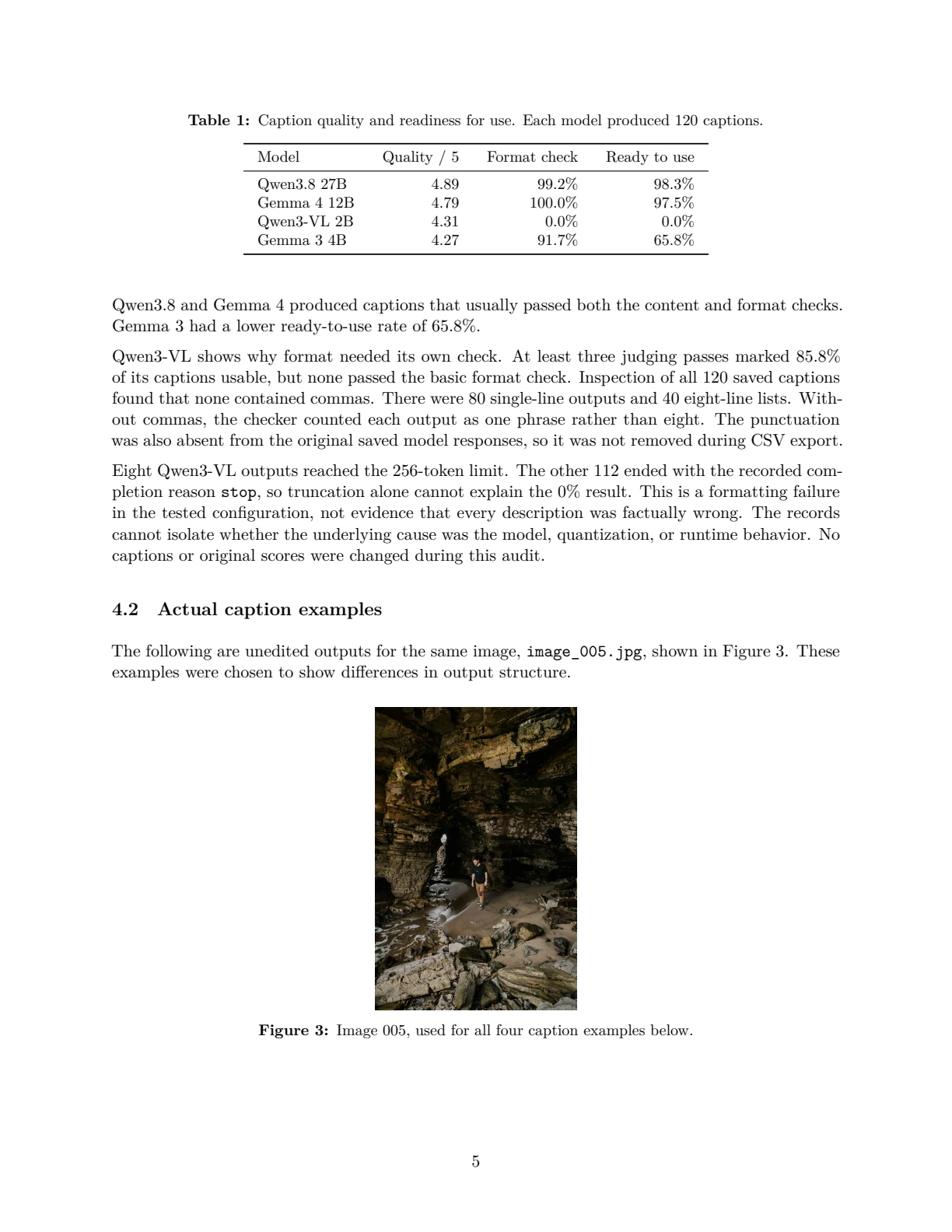 Page 5 of 11 of Image Captioning on a Laptop: Comparing the Quality and Efficiency of Local AI Models