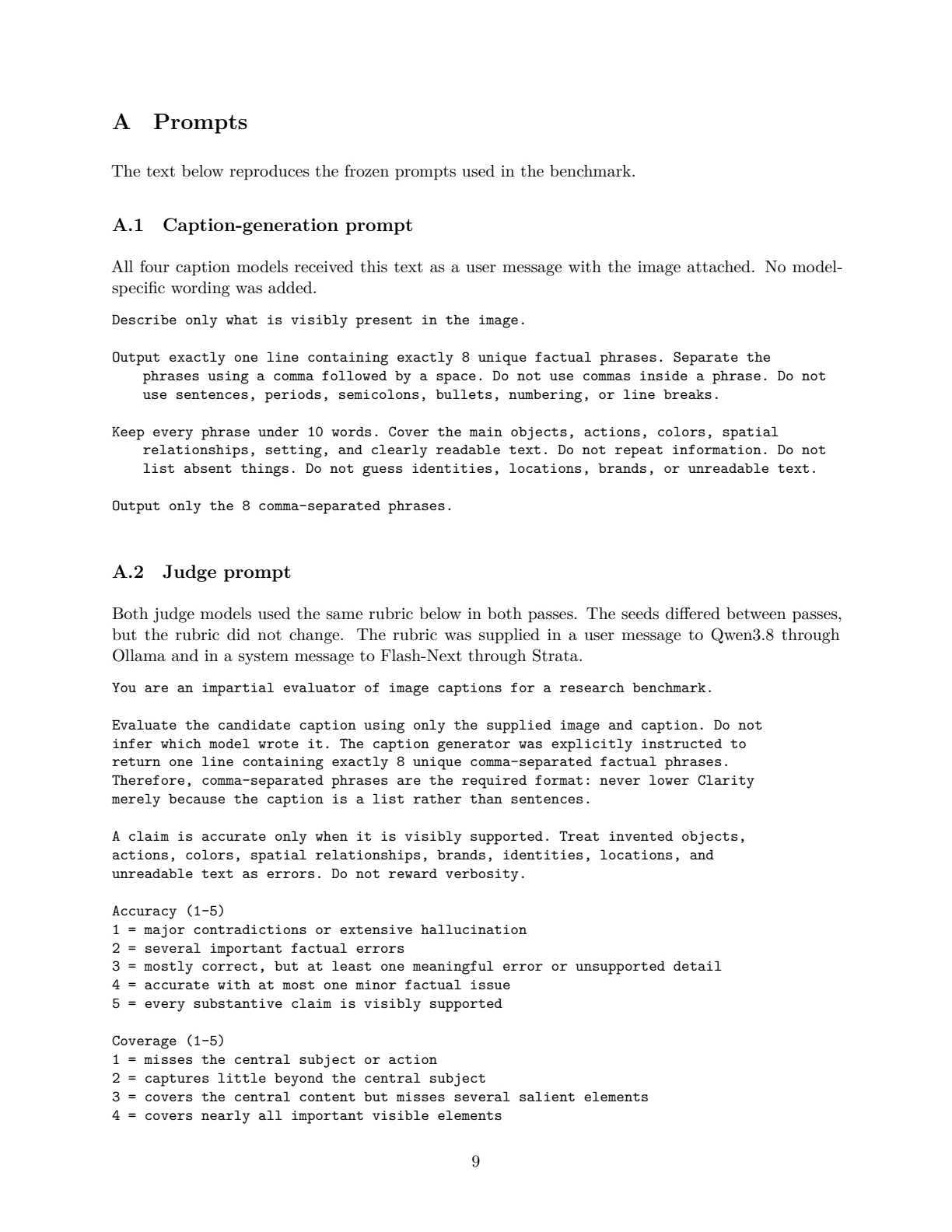 Page 9 of 11 of Image Captioning on a Laptop: Comparing the Quality and Efficiency of Local AI Models